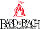 Bard on the Beach logo, featuring a striped festival tent in red