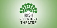 Irish Repertory Theatre logo in green, with a contemporary shape resembling an auditorium