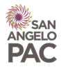 San Angelo PAC logo, with a swirling symbol like purple and green fire