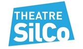 Theatre Silco, white text against a sky blue quadrilateral