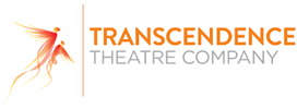 Transcendence Theatre Company logo, featuring a phoenix-like bird drawn in trailing orange flames
