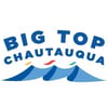 Big Top Chautauqua logo, showing a large blue marquee with colored flags