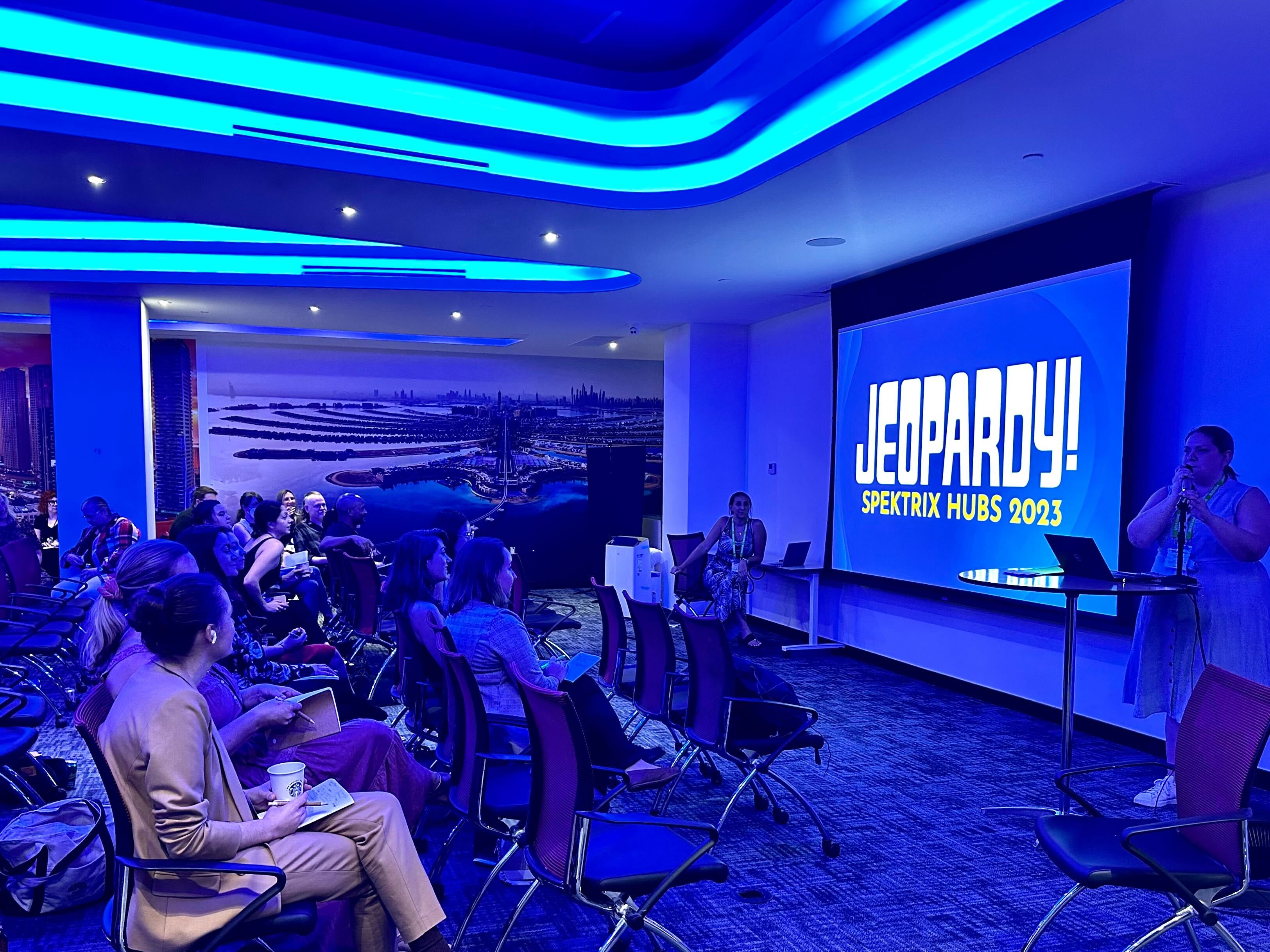 Attendees play Jeopardy at Spektrix Hubs 2023 in New York