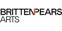 Britten Pears Arts logo, written in black capitals with an orange vertical line linking the words