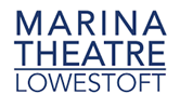 Marina Theatre Lowestoft written in navy blue block capitals