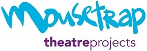 Mousetrap Theatre Projects logo, in bright blue and purple handwritten script
