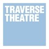 Traverse Theatre logo, the name in white capitals on a light blue square