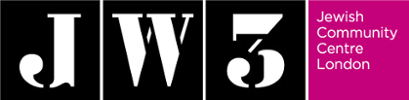 Logo for JW3, the Jewish Community Centre London, with its initials set in square blocks